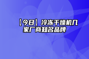 【今日】冷冻干燥机几家厂商知名品牌