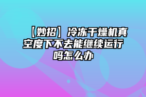 【妙招】冷冻干燥机真空度下不去能继续运行吗怎么办