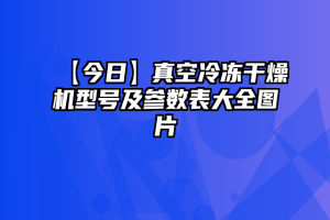 【今日】真空冷冻干燥机型号及参数表大全图片