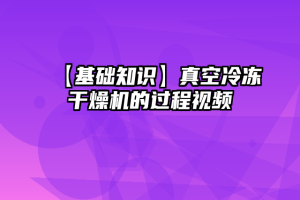 【基础知识】真空冷冻干燥机的过程视频