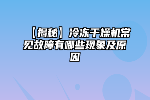 【揭秘】冷冻干燥机常见故障有哪些现象及原因