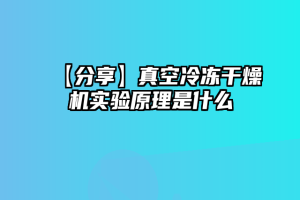 【分享】真空冷冻干燥机实验原理是什么