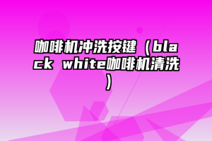 咖啡机冲洗按键（black white咖啡机清洗）