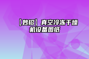 【妙招】真空冷冻干燥机设备图纸