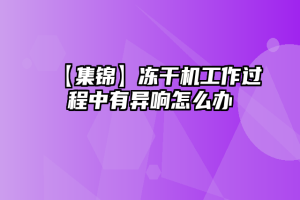 【集锦】冻干机工作过程中有异响怎么办