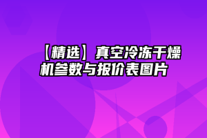 【精选】真空冷冻干燥机参数与报价表图片