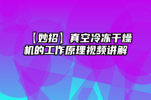 【妙招】真空冷冻干燥机的工作原理视频讲解