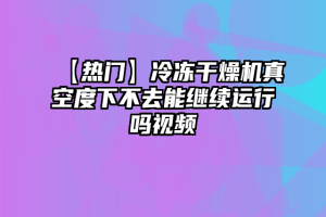 【热门】冷冻干燥机真空度下不去能继续运行吗视频